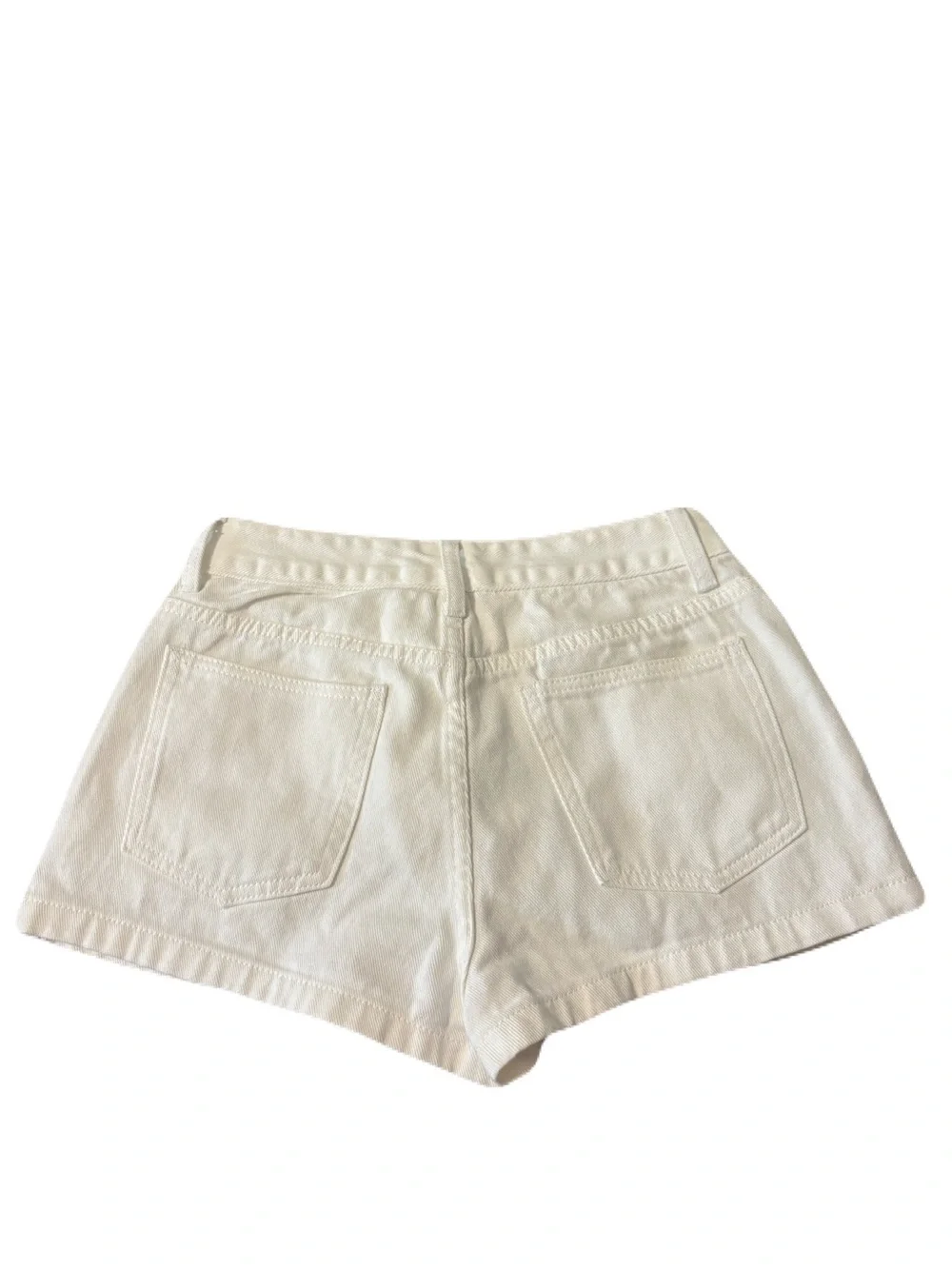 Classic High-Rise White Denim Shorts